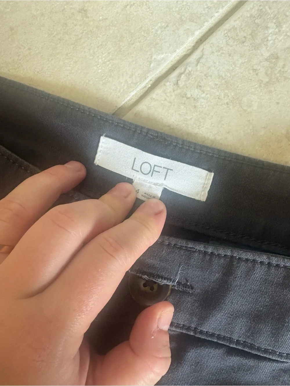 LOFT Women's Dark Grey Straight-Leg Pants